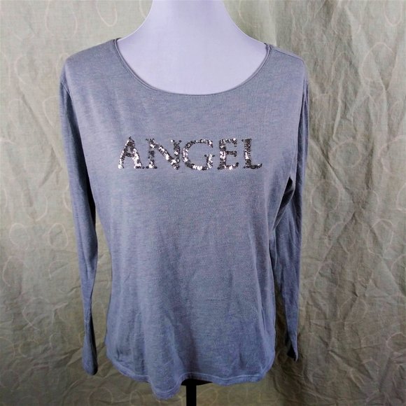 Victoria's Secret Tops - Victoria's Secrets Grey  Angel Sequin Top M